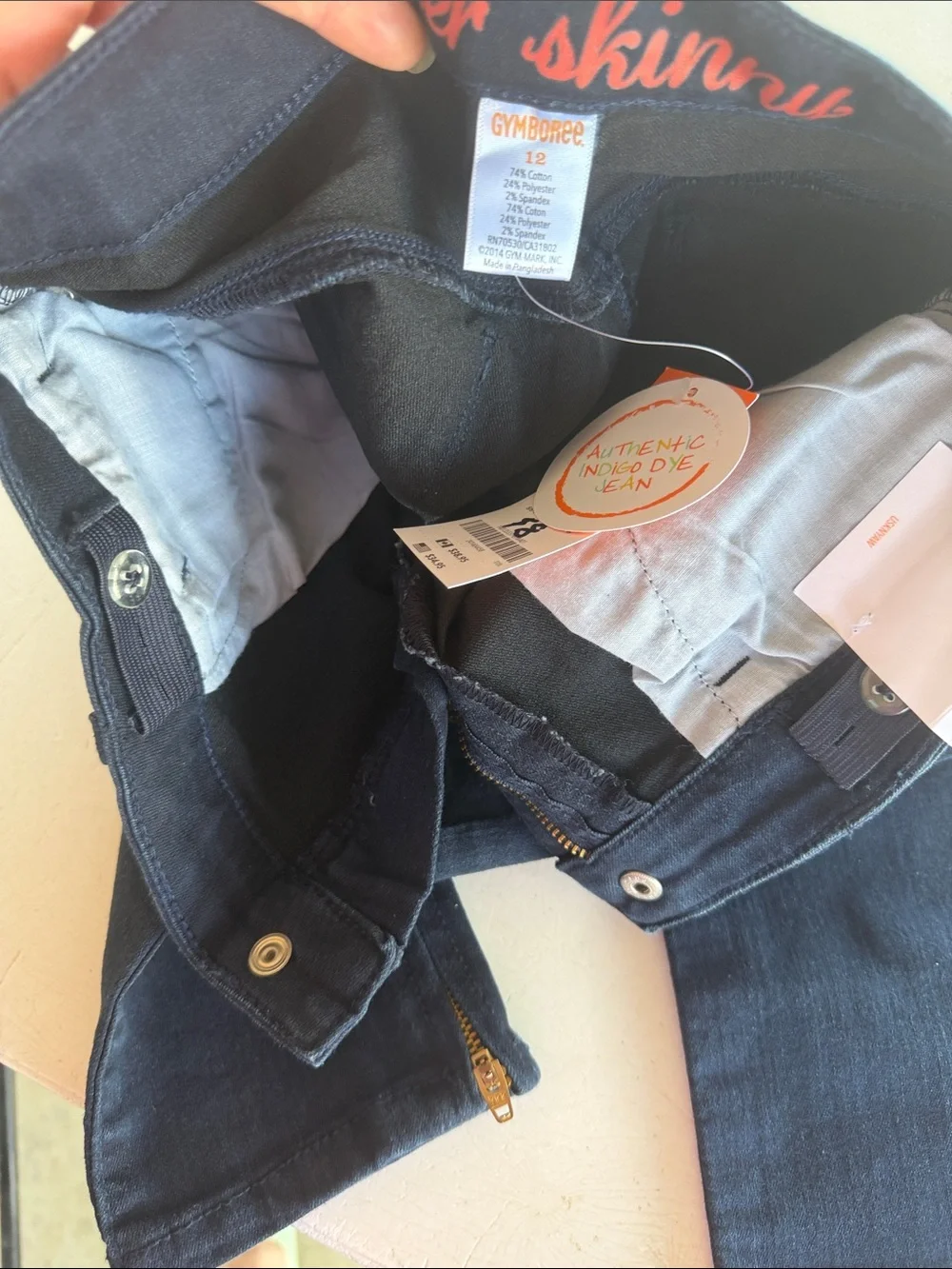 Gymboree Navy Girls' Super Skinny Jeans with Ankle Zippers